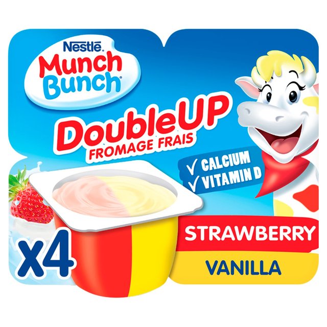 Munch Bunch Double Up Strawberry Vanilla Yoghurt 4 X85g