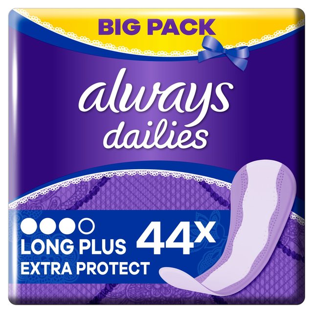 Always Dailies Extra Prot Long Plus Panty Liners 44 Pack