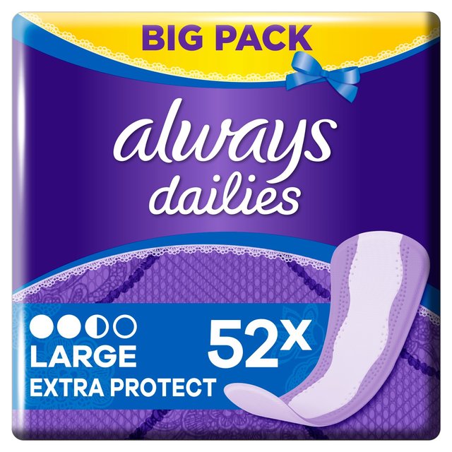 Always Dailies Extra Prot Large Panty Liners 52 Pack