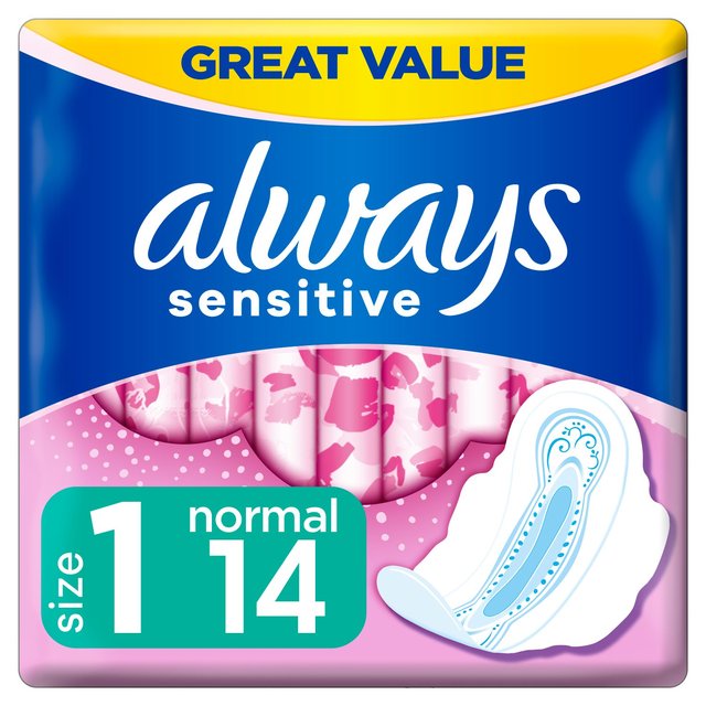 Always Sensitive Normal Size 1 S/Twls With Wings 14 Pack