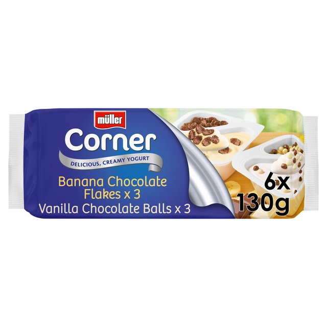Mul/Cnr Yoghurt Vanilla Chocolate Balls Banana Flakes 6X130g