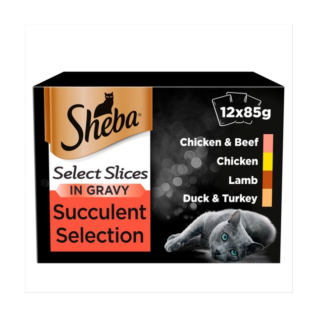 Sheba Succulent Gravy Selection Cat Pouches 12 X85g