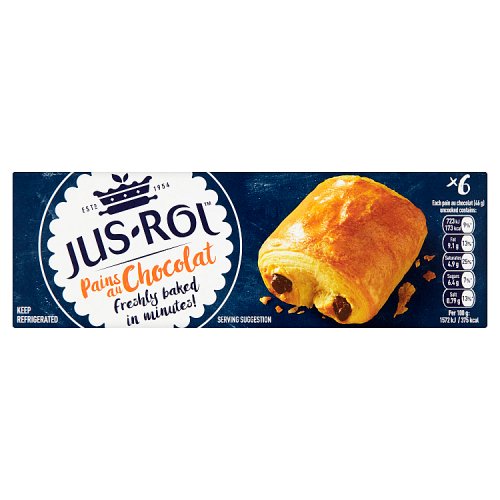 Jus-Rol Pains Au Chocolate Dough 6 Pack 275G