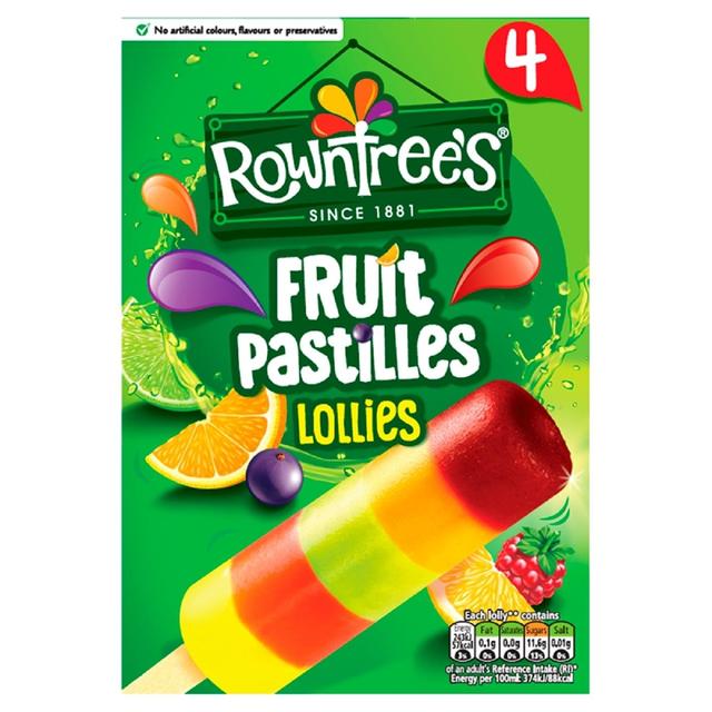 Rowntrees Fruit Pastilles Lollies 4X65ml
