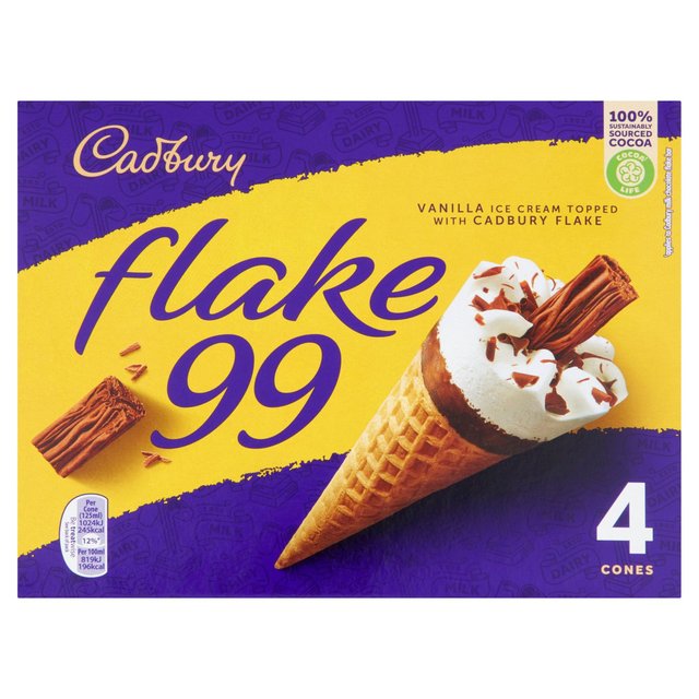 Cadbury Flakes 99 Cones 4 X 125Ml