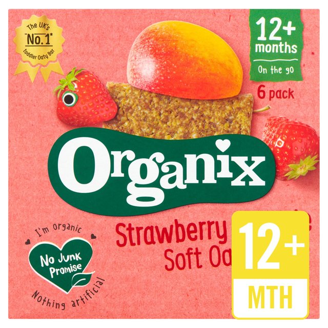 Organix 12 Month Strawberry Cereal Bar 6X30g