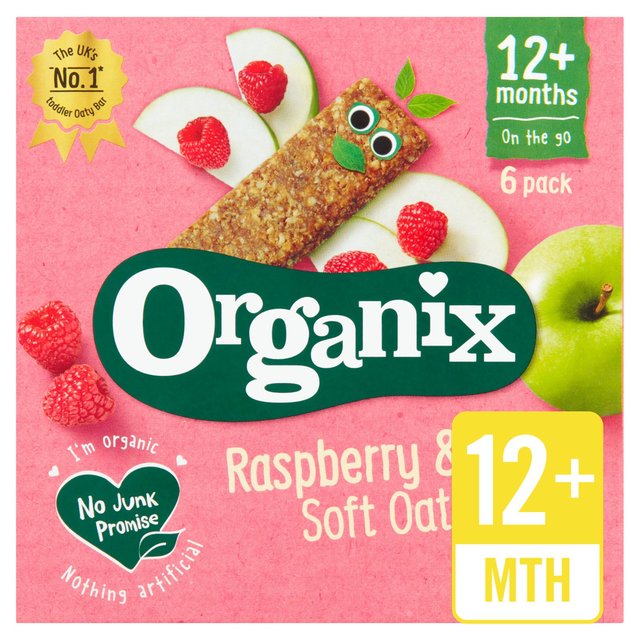Organix 12 Month Apple And Raspberry Fruit And Cereal Bar 6X30g