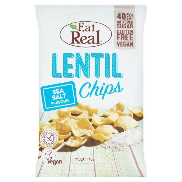 Eat Real Lentil Chips Sea Salt 113G