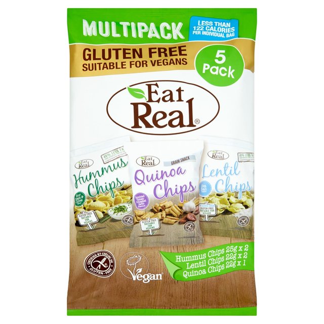 Eat Real Hummus Lentil, Quinoa Chips 5 Pack 116G