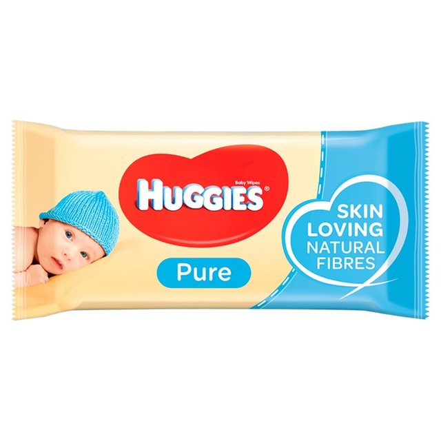 Huggies Pure Baby Wipes Fragrance Free Sngle Pack 56 Wipes
