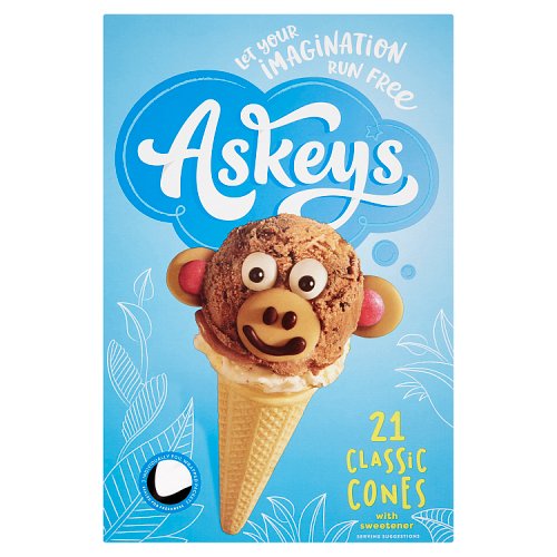 Askeys Round Ice Cream Cones 21Pk