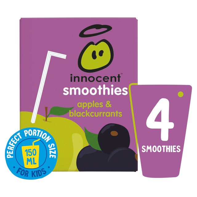 Innocent Kids Smoothies Apple And Blackcurrant 4X150ml