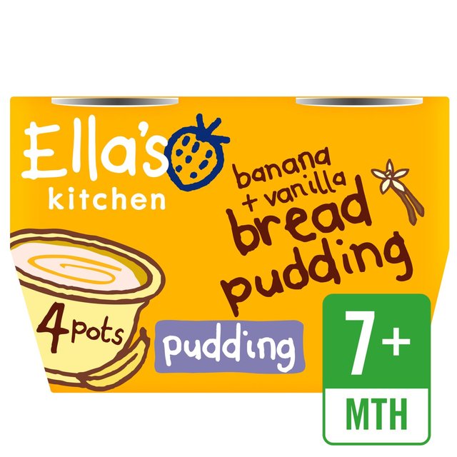 Ellas Kitchen Banana And Vanilla Bread Pudding 4X80g