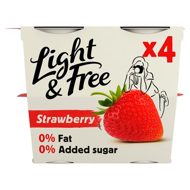 Light & Free Grk/Style Strawberry Yoghurt 4 X 115G
