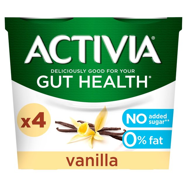 Activia No Added Sugar Vanilla Yoghurt 4X115g