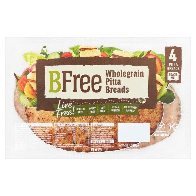 Bfree Wholegrain Gluten Free Pitta Bread 4X55g