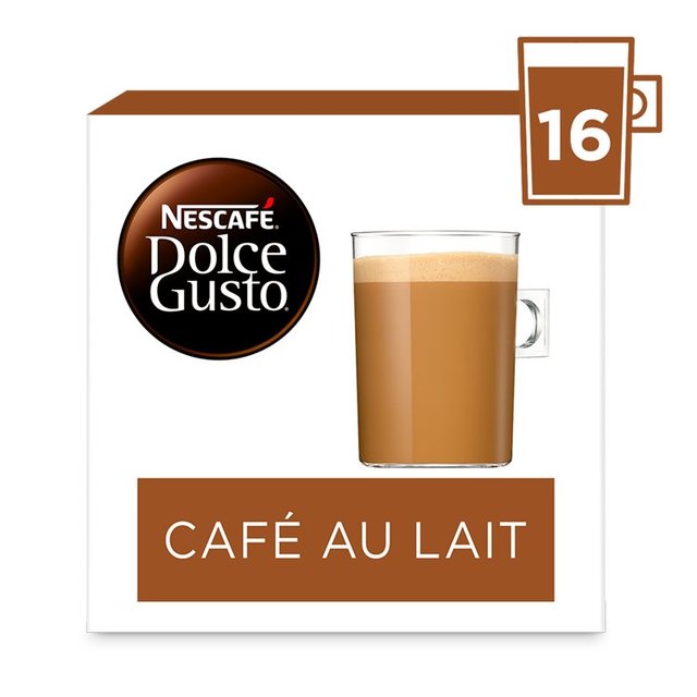 Nescafe Dolce Gusto Cafe Au Lait Coffee Pods 16 Capsules