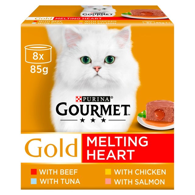 Gourmet Gold Melting Heart Mixed Cat Food 8X85g