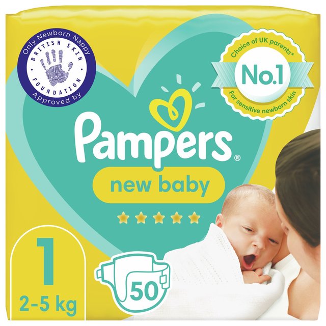 Pampers New Baby Size 1 50 Nappies Essential Pack