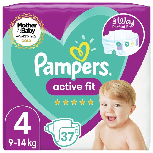 Pampers Active Fit Size 4 37 Nappies Essential Pack