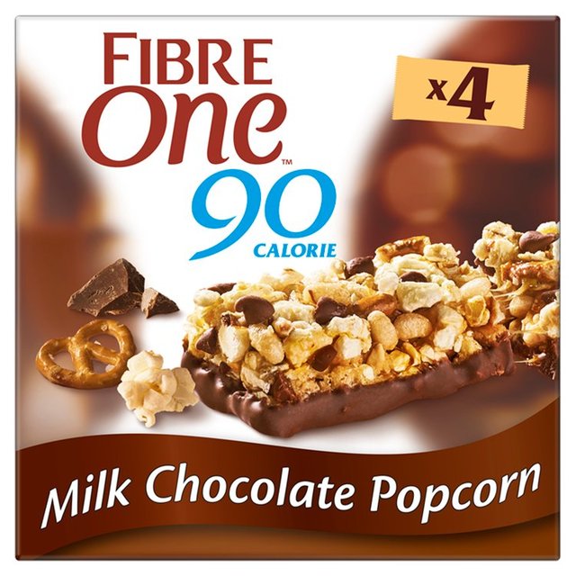 Fibre One Milk Chocolate Popcorn Bars 4 X 21G