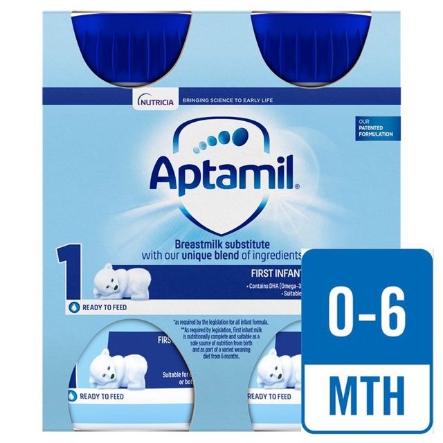 Aptamil 1 First Milk Multipack 4X200ml Ready To Feed Liquid